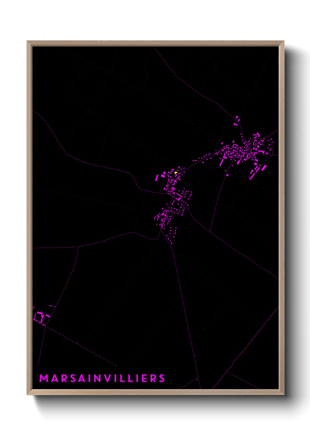 Une affiche de carte sur Marsainvilliers