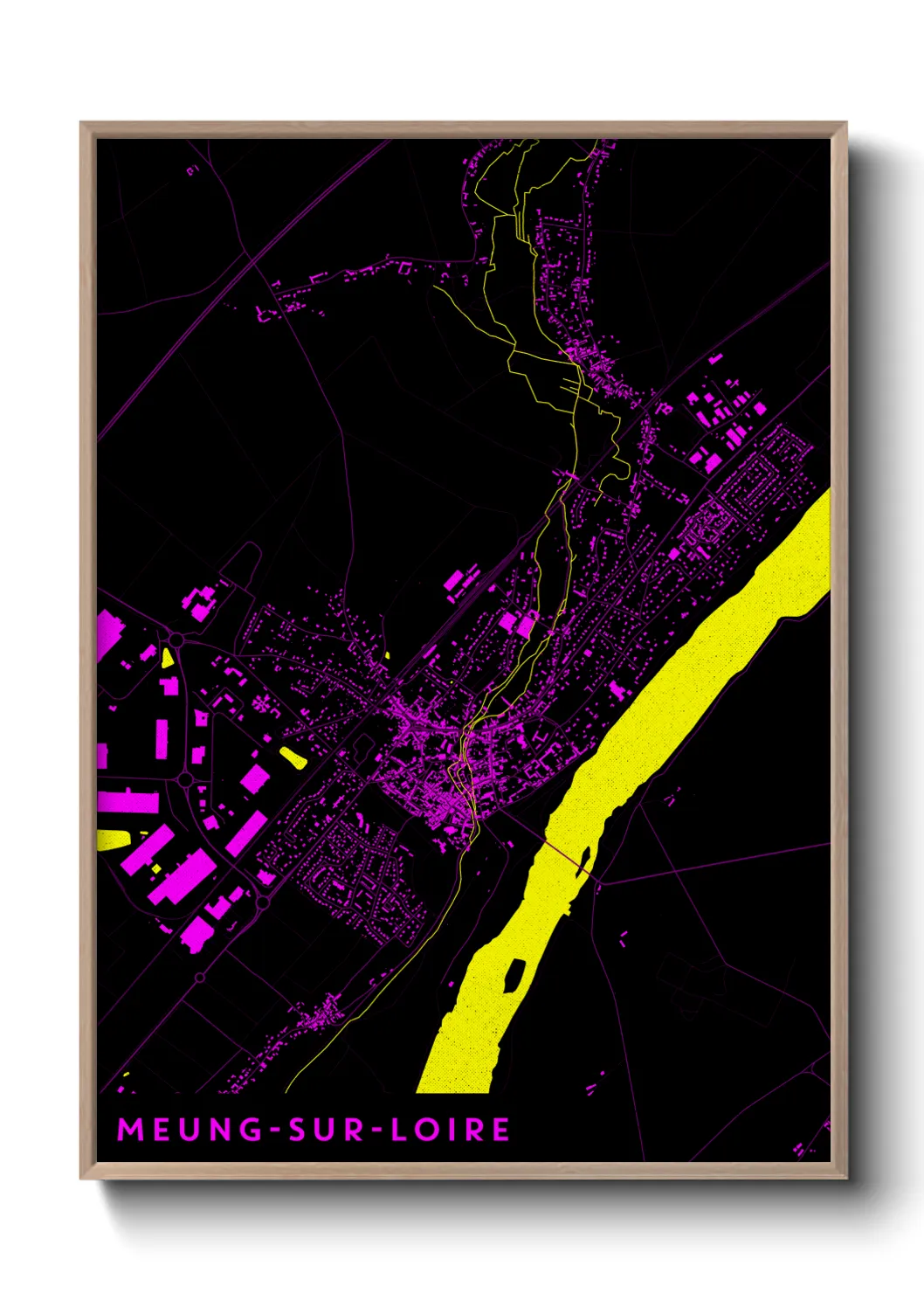Une affiche de carte sur Meung-sur-Loire