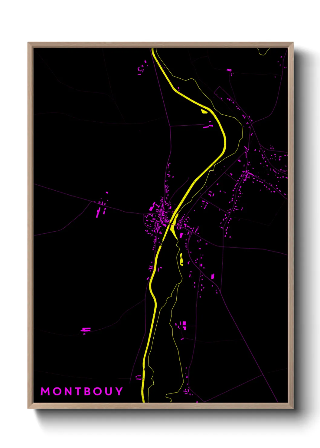 Une affiche de carte sur Montbouy