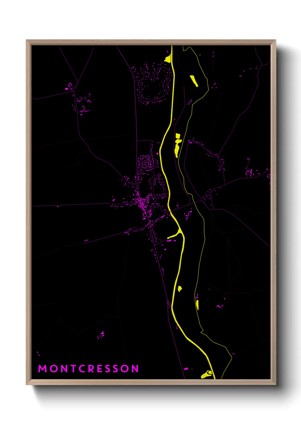 Une affiche de carte sur Montcresson