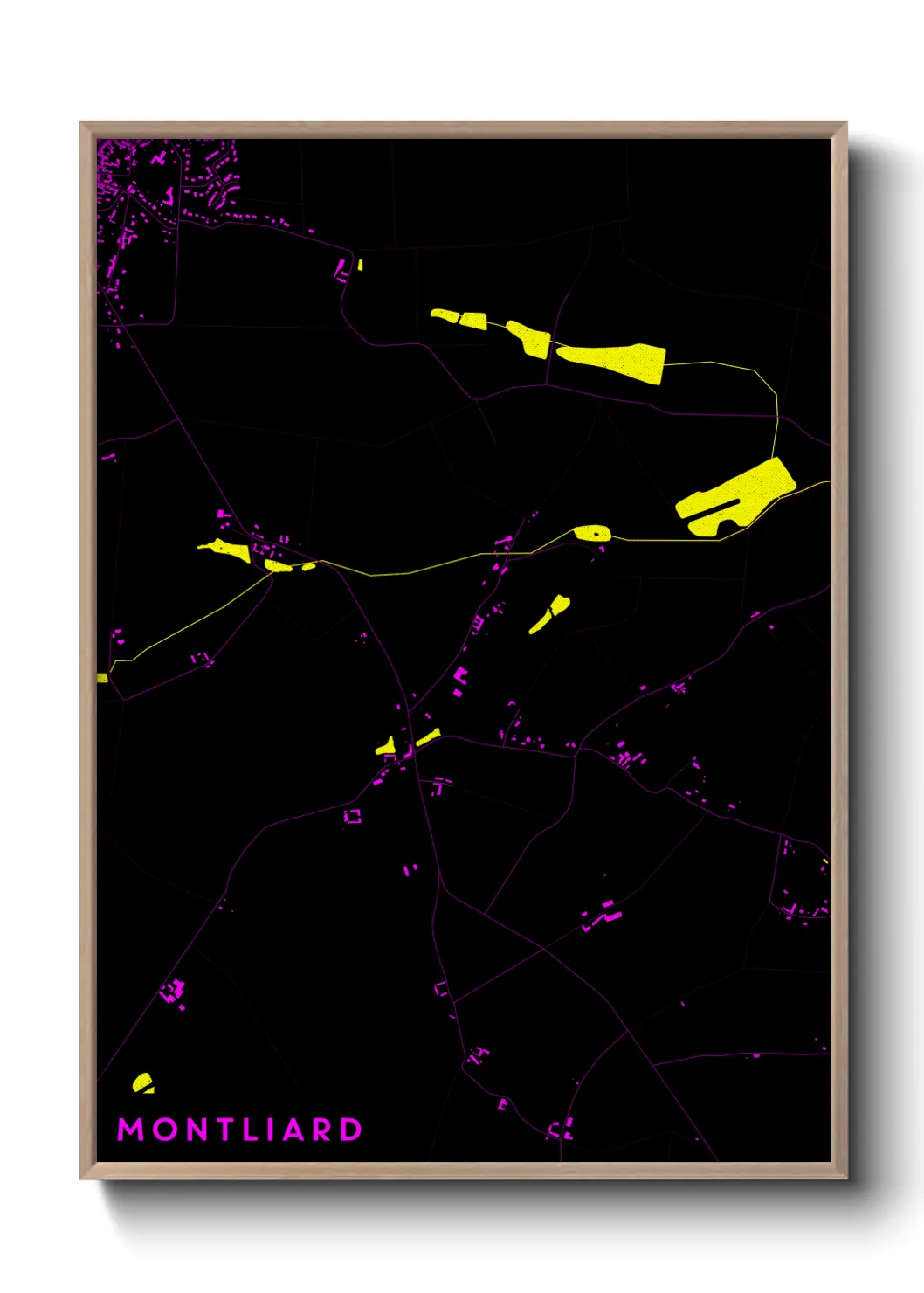 Une affiche de carte sur Montliard