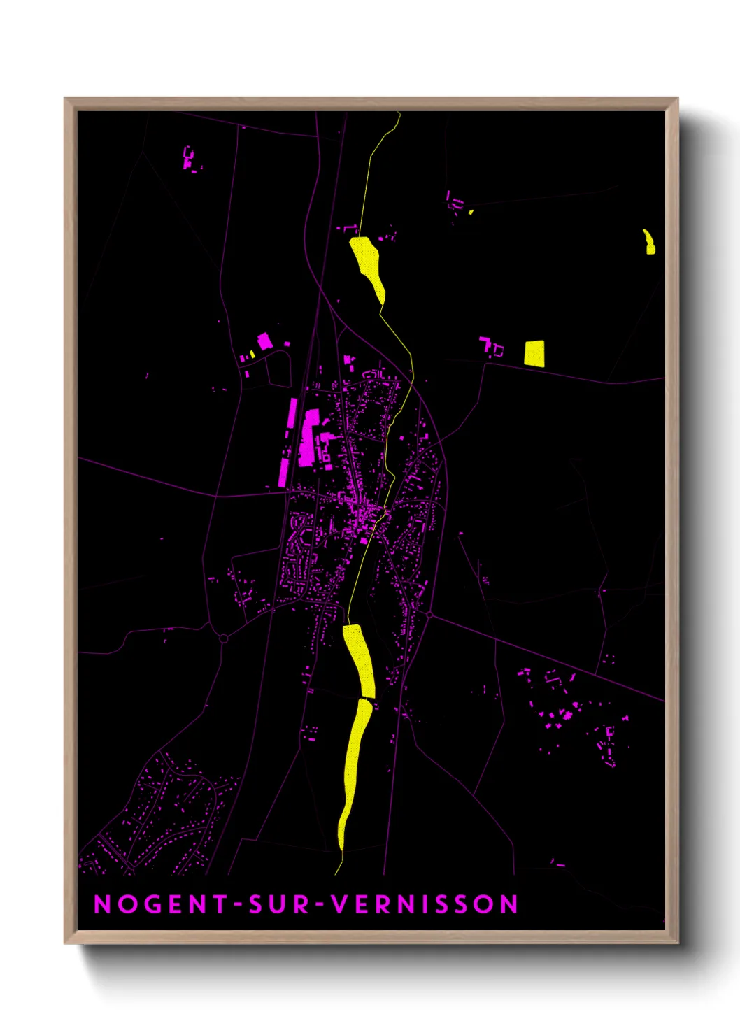 Une affiche de carte sur Nogent-sur-Vernisson