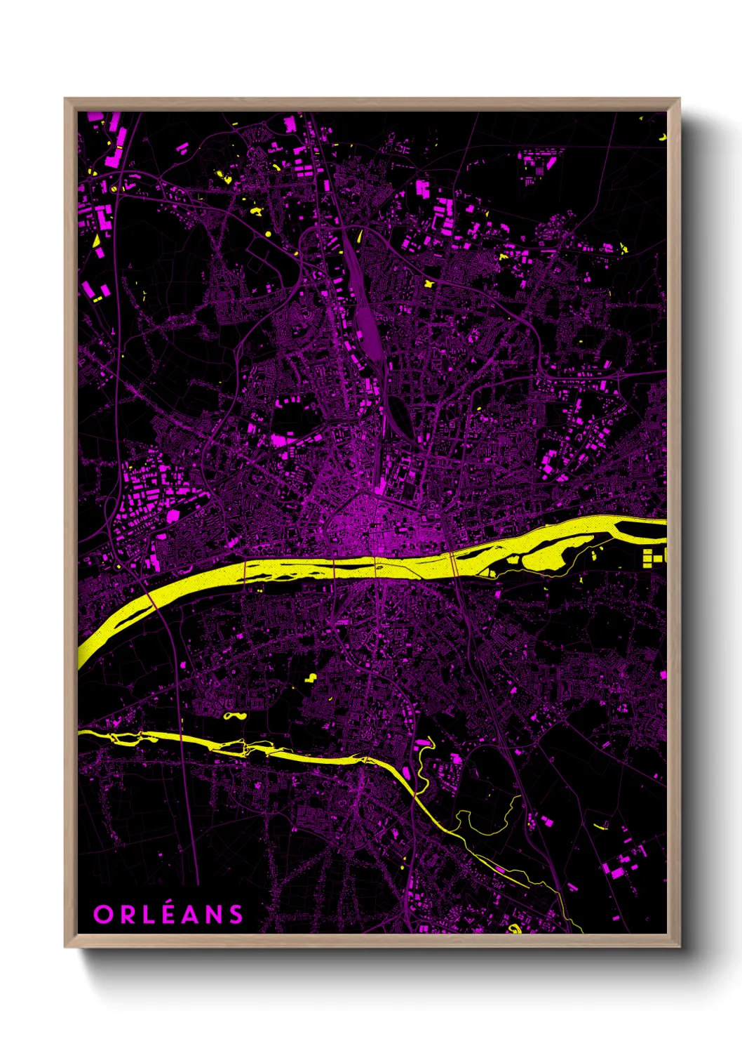 Une affiche de carte sur Orléans