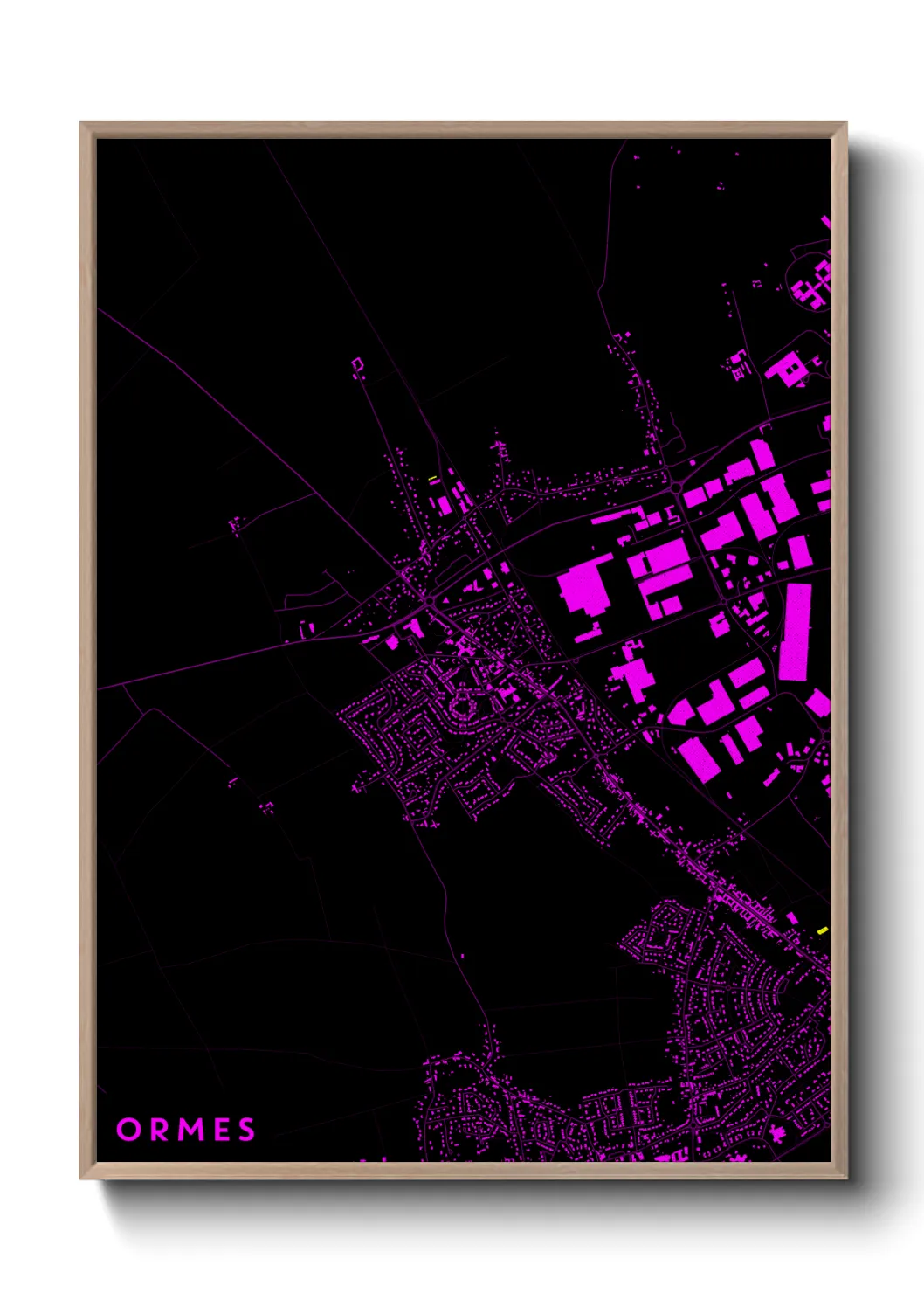 Une affiche de carte sur Ormes