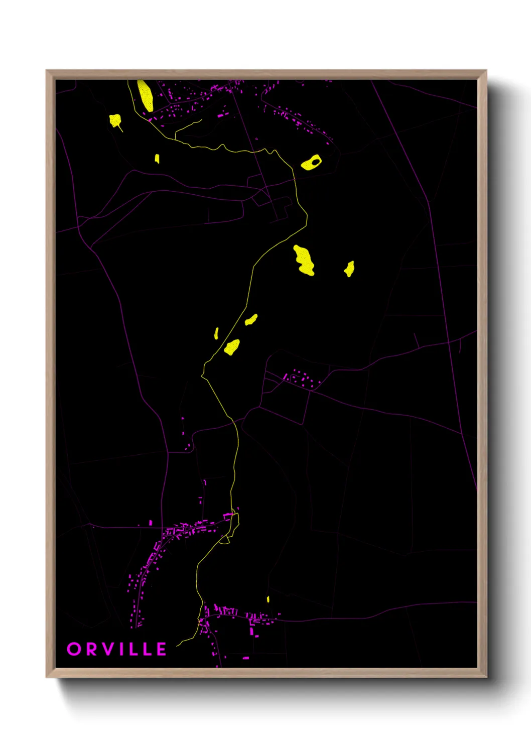 Une affiche de carte sur Orville