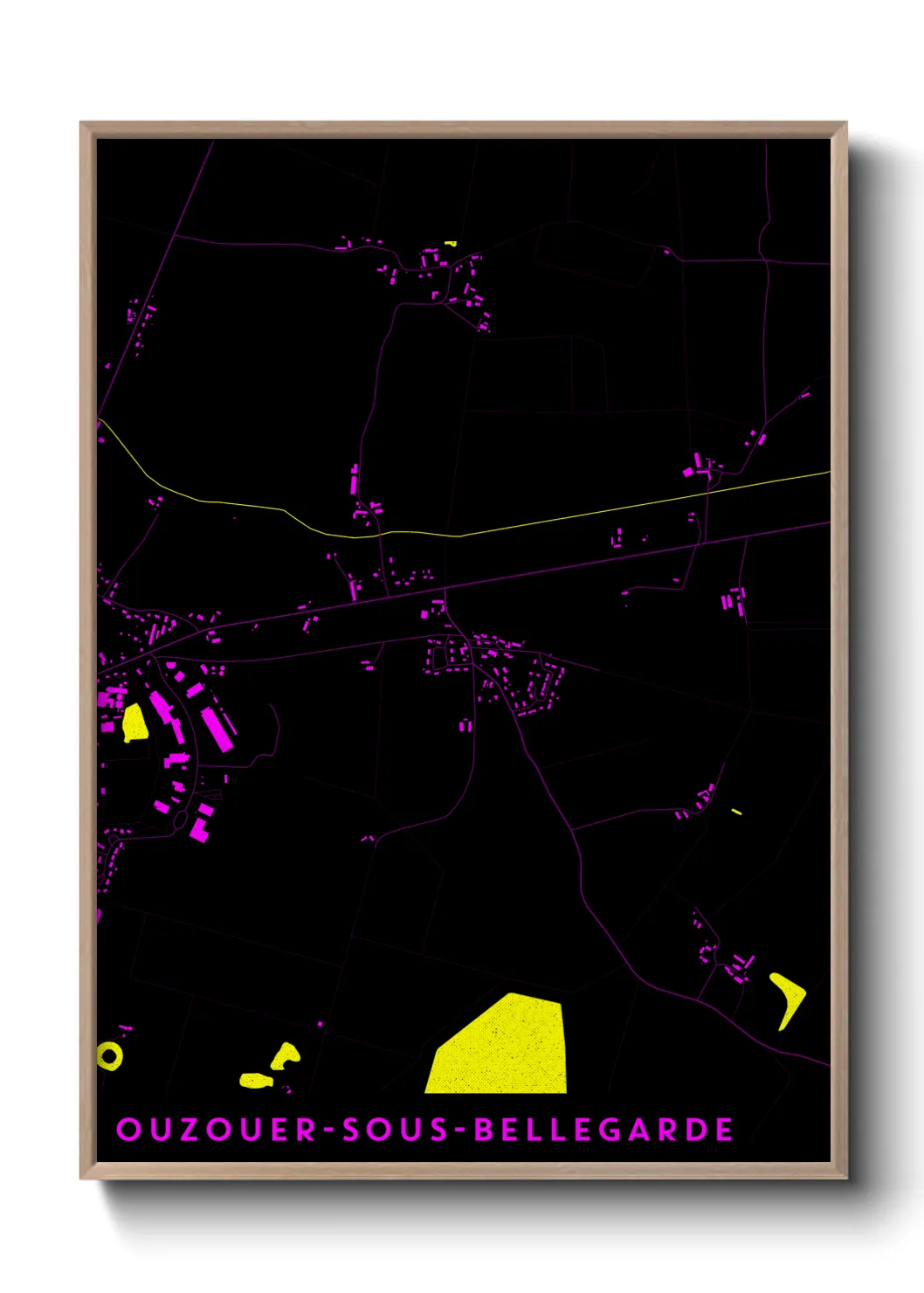 Une affiche de carte sur Ouzouer-sous-Bellegarde