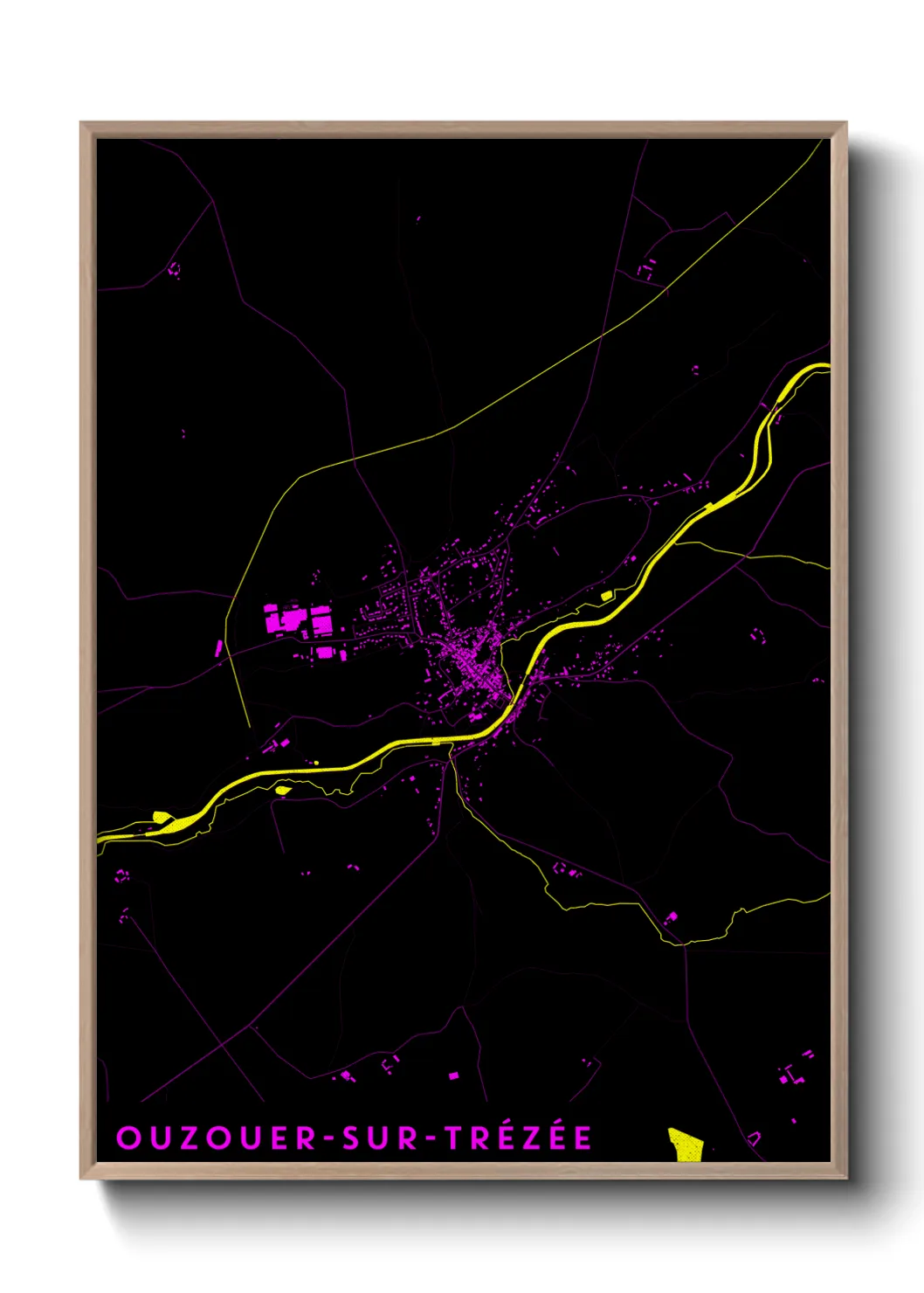 Une affiche de carte sur Ouzouer-sur-Trézée