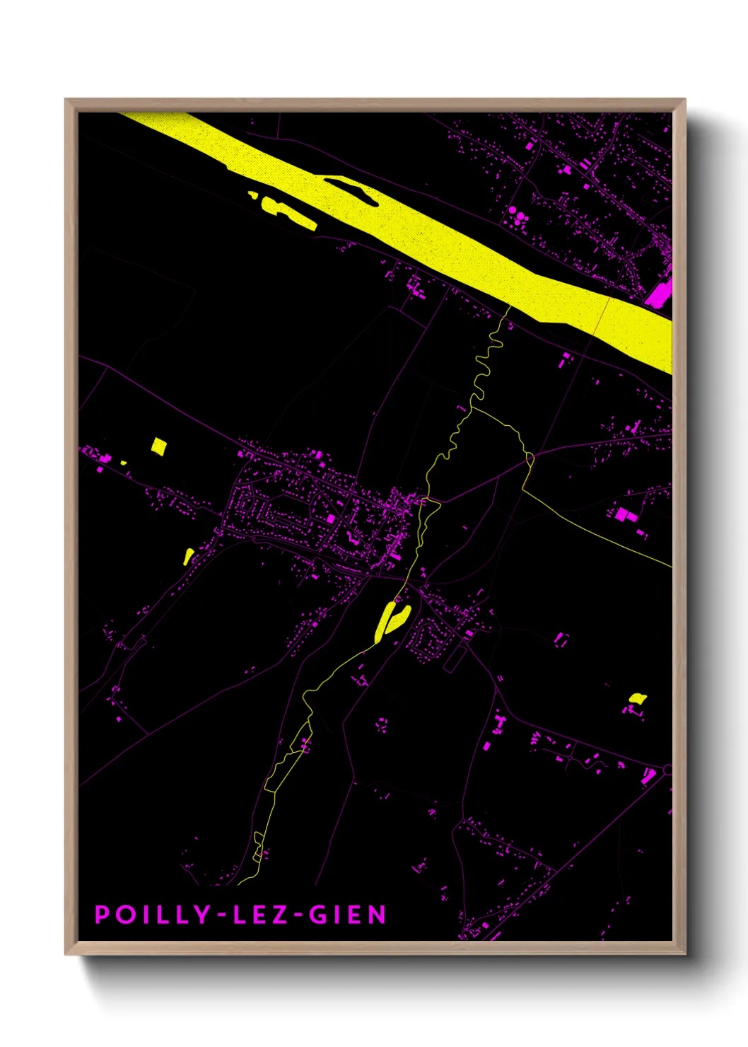 Une affiche de carte sur Poilly-lez-Gien