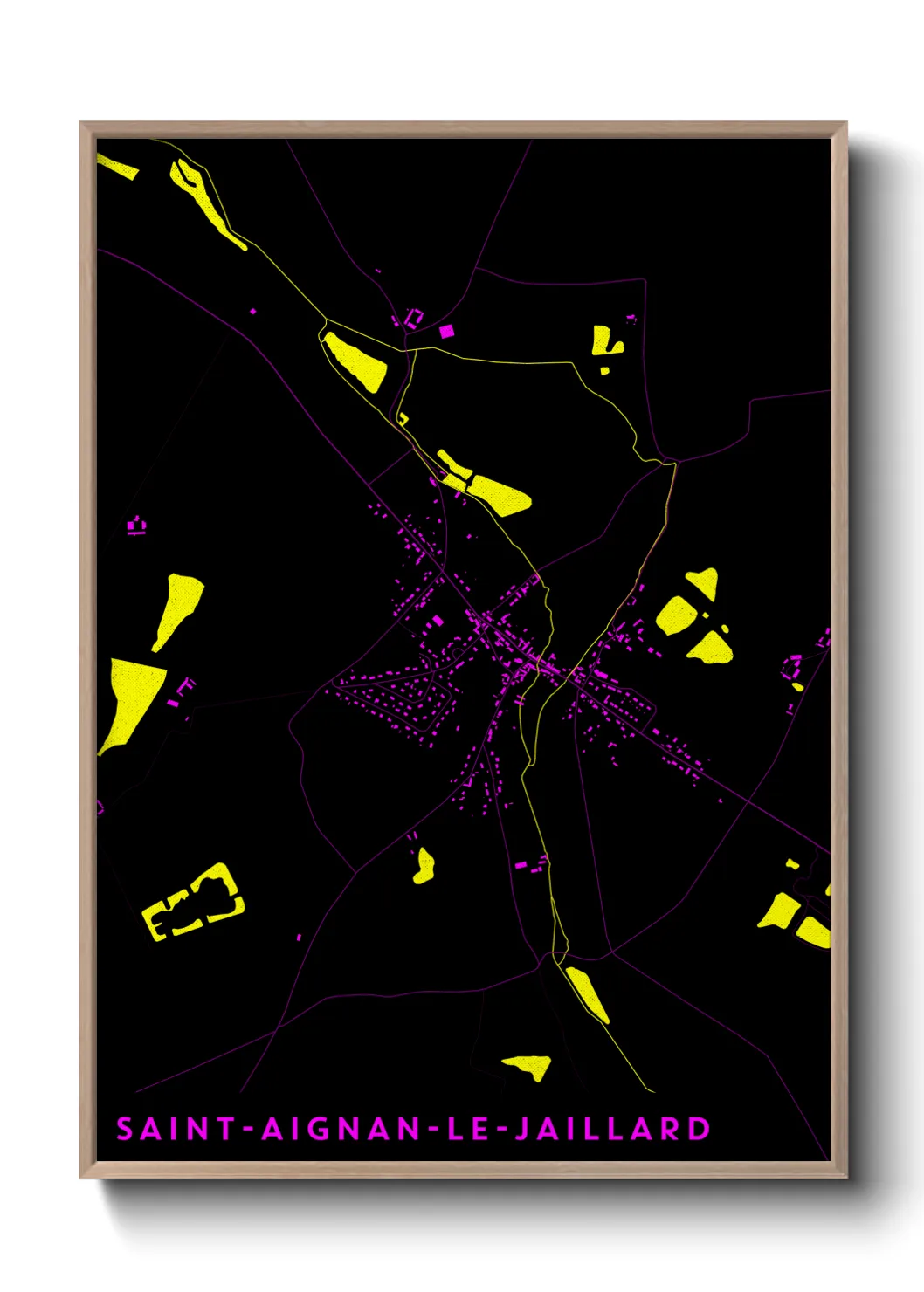Une affiche de carte sur Saint-Aignan-le-Jaillard