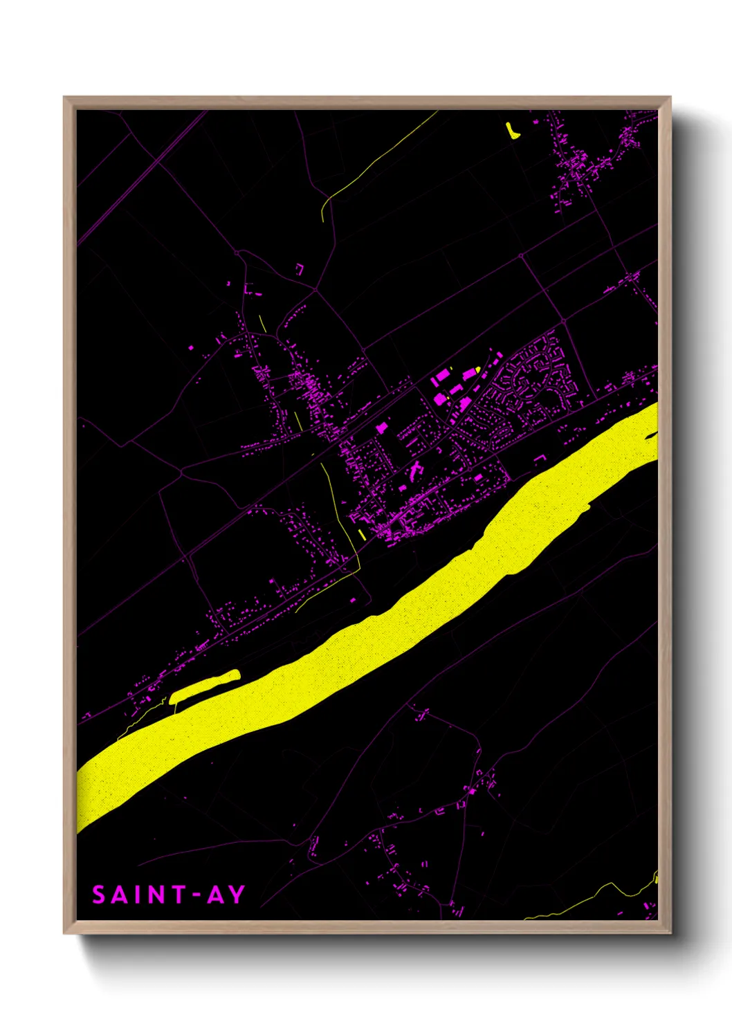 Une affiche de carte sur Saint-Ay