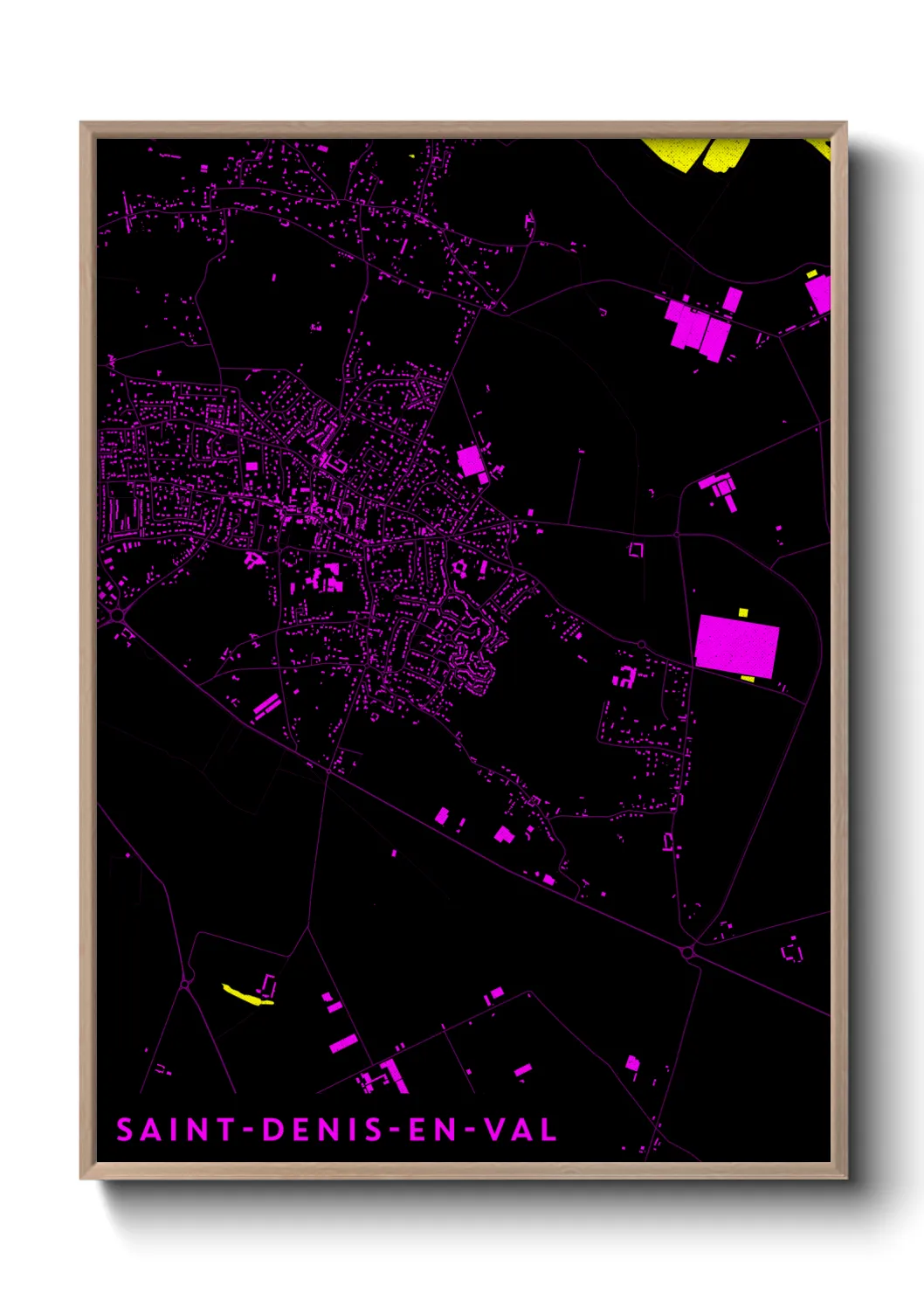 Une affiche de carte sur Saint-Denis-en-Val