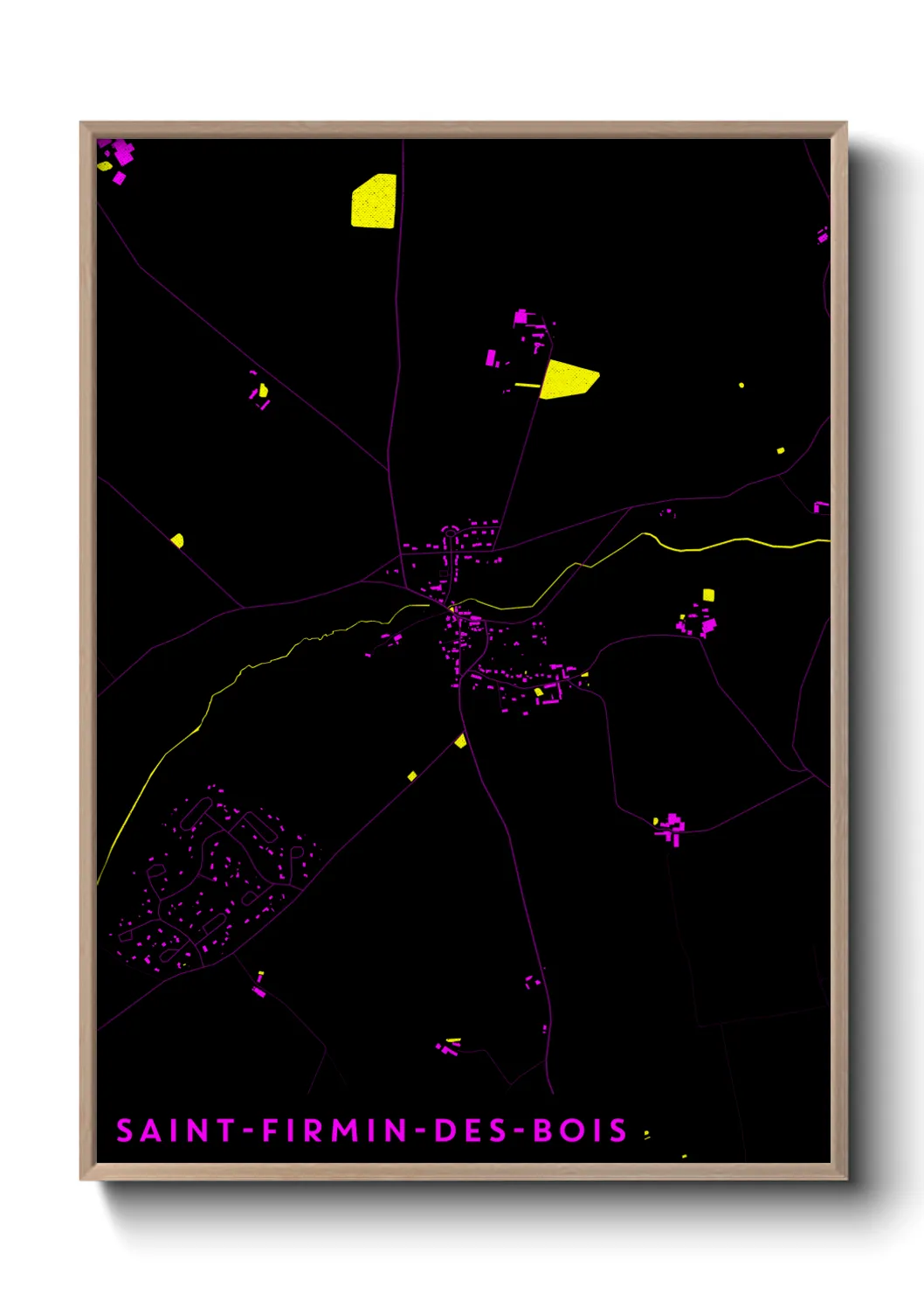 Un poster carteSaint-Firmin-des-Bois