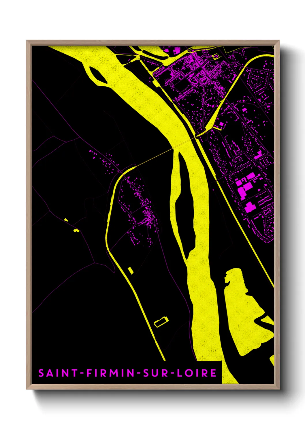 Une affiche de carte sur Saint-Firmin-sur-Loire