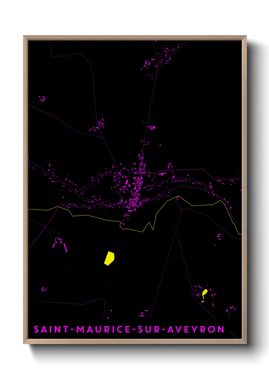 Une affiche de carte sur Saint-Maurice-sur-Aveyron