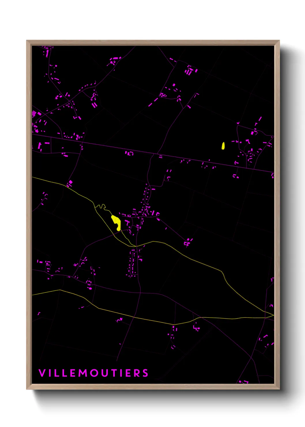 Une affiche de carte sur Villemoutiers