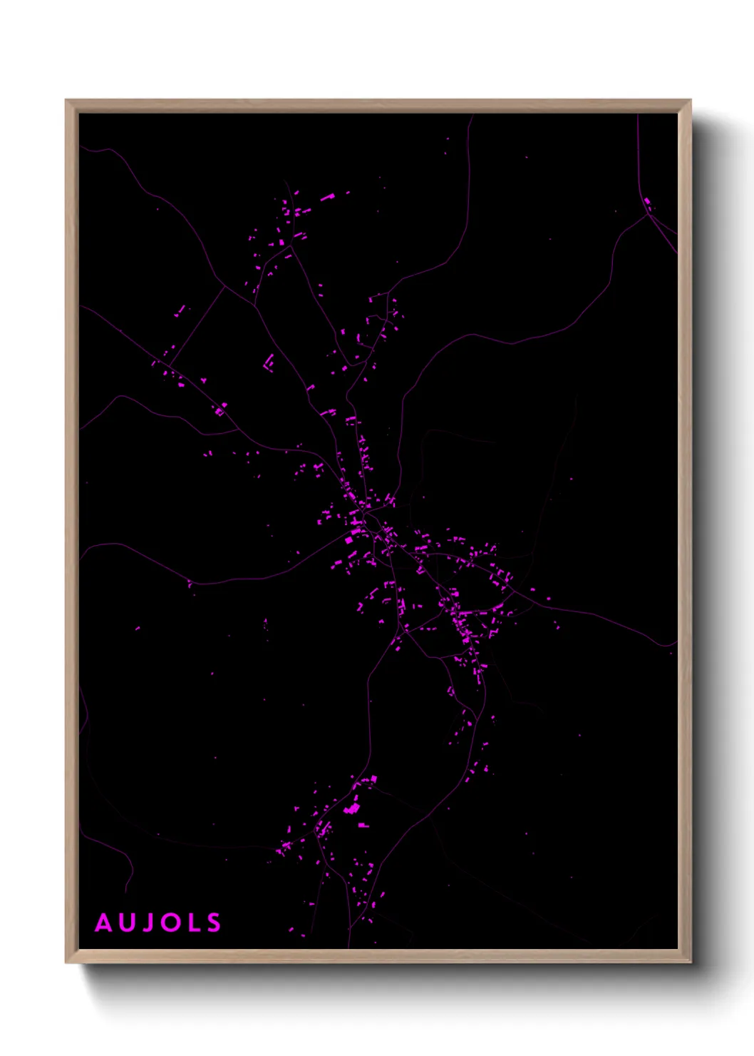 Une affiche de carte sur Aujols