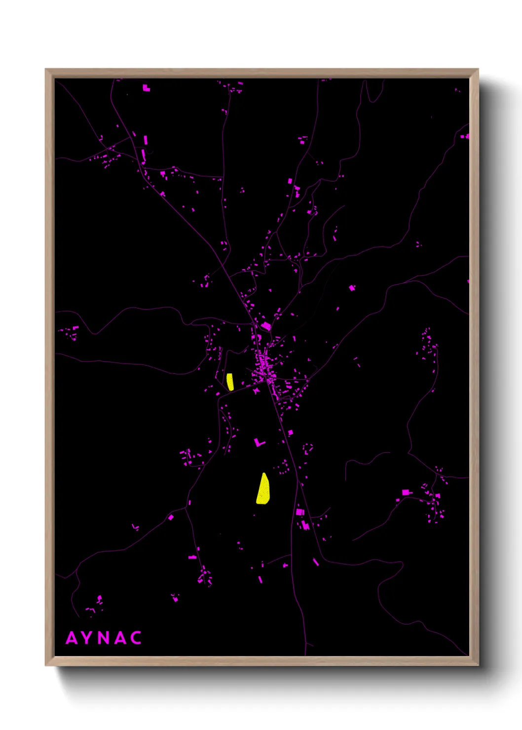 Une affiche de carte sur Aynac