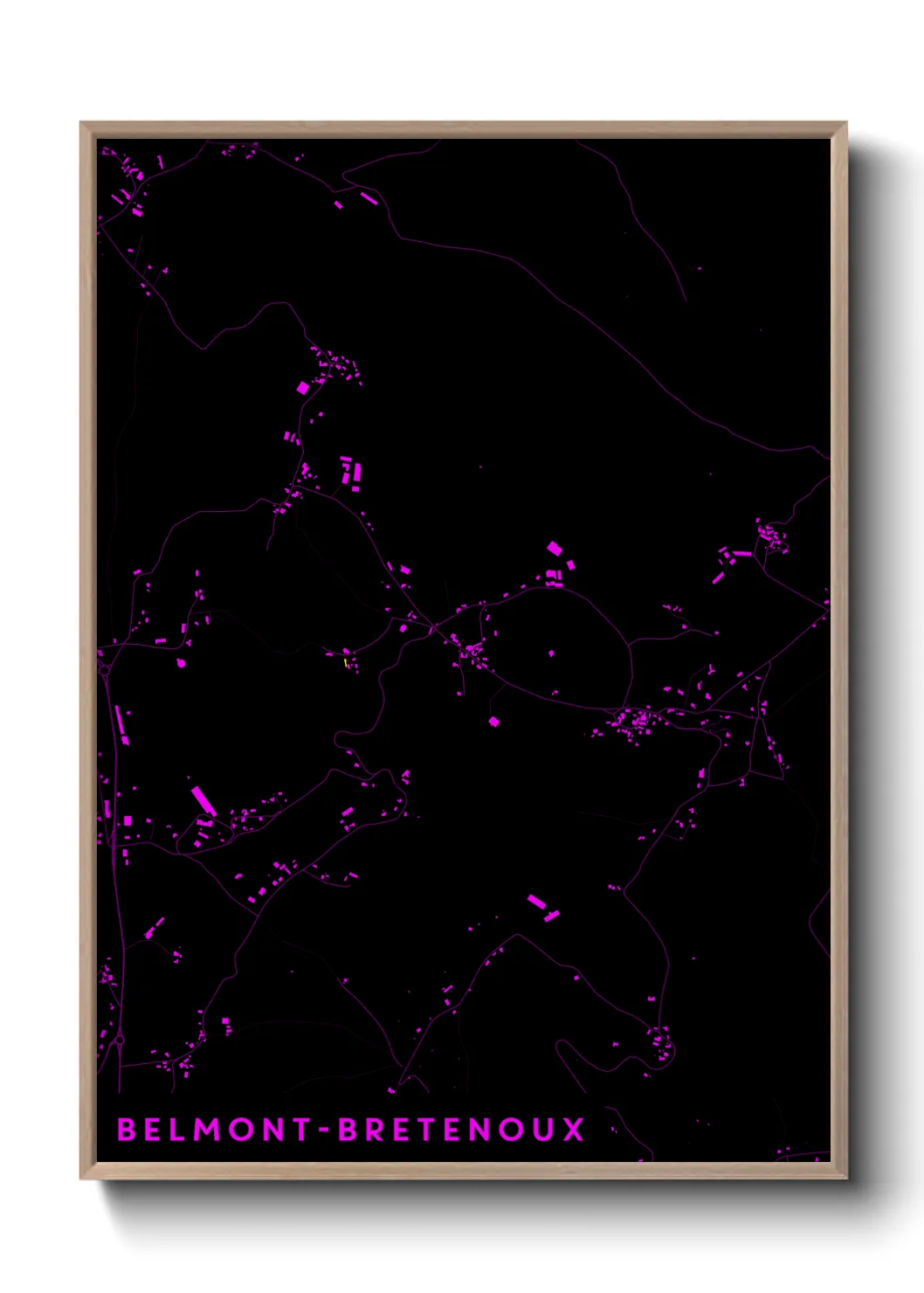 Une affiche de carte sur Belmont-Bretenoux