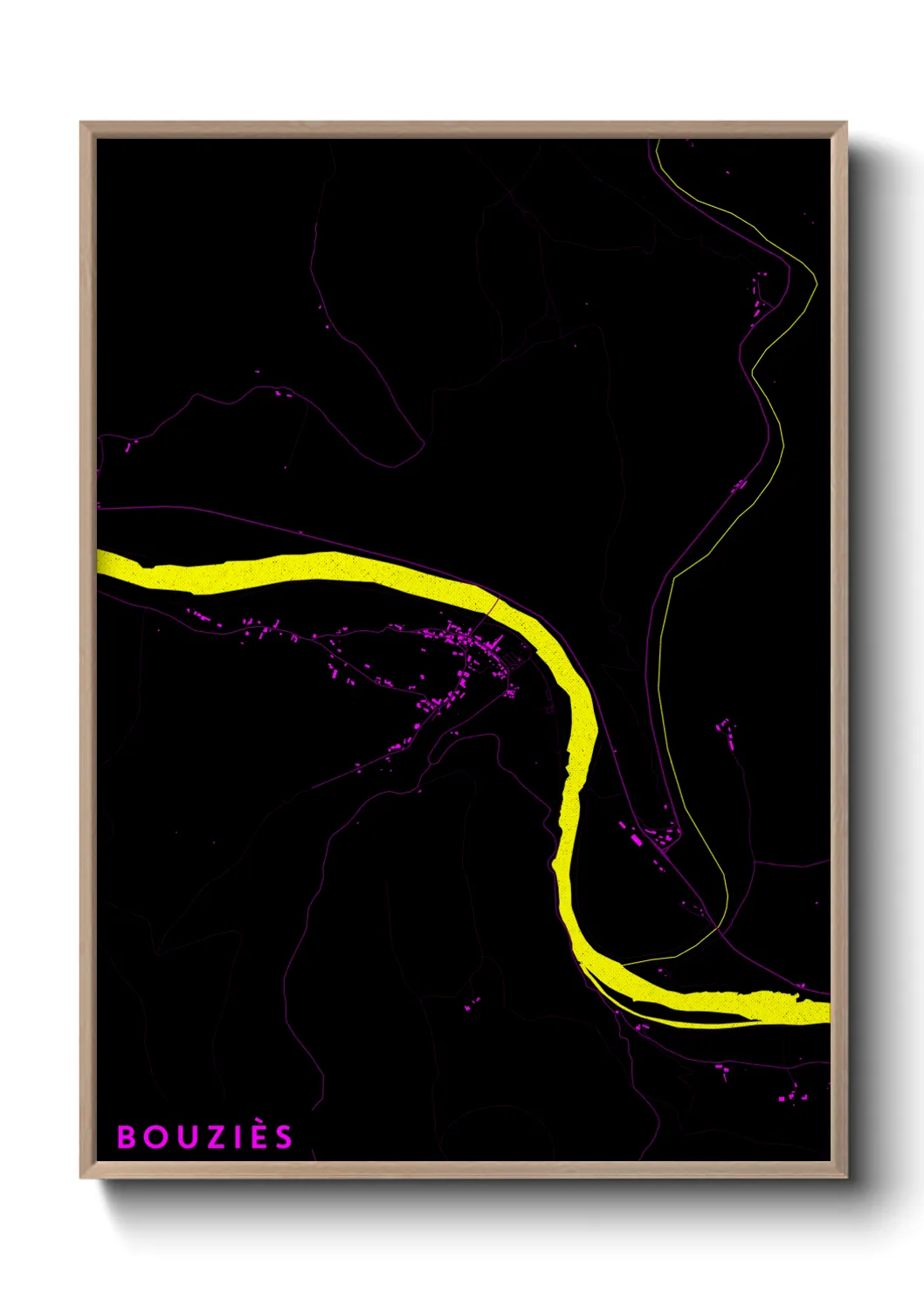 Une affiche de carte sur Bouziès