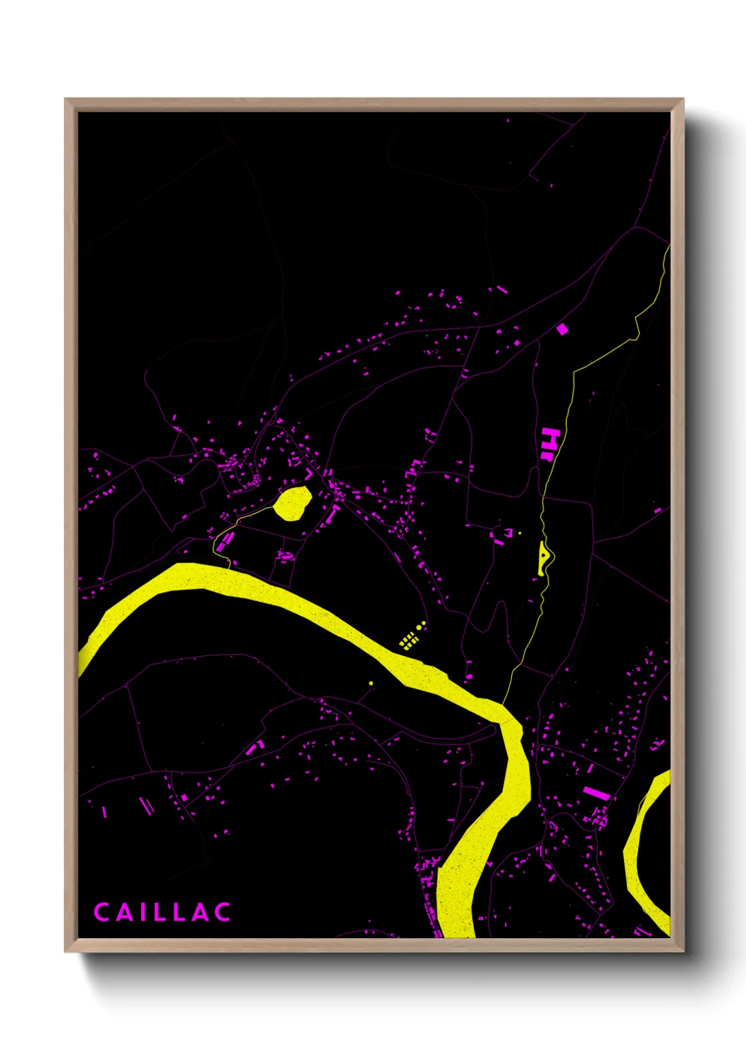 Une affiche de carte sur Caillac