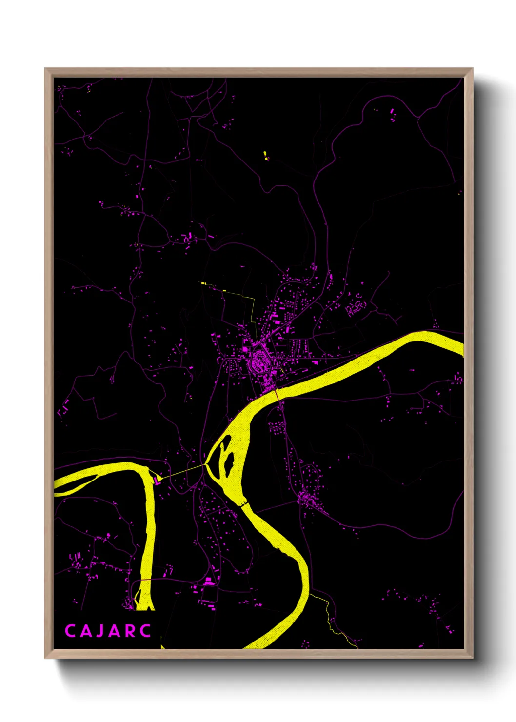 Une affiche de carte sur Cajarc