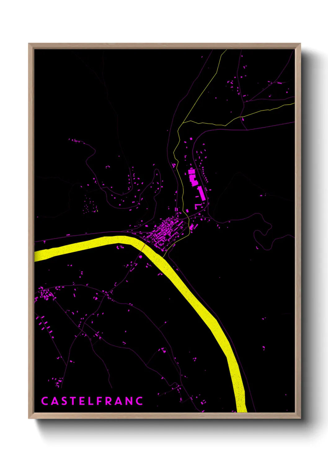 Une affiche de carte sur Castelfranc