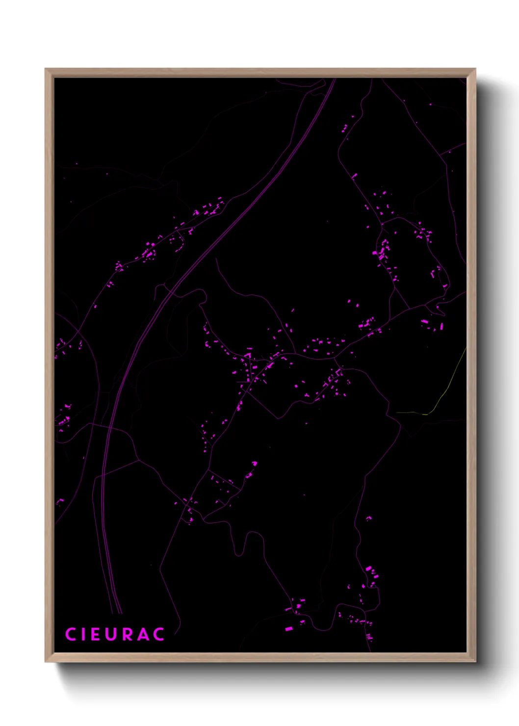 Une affiche de carte sur Cieurac