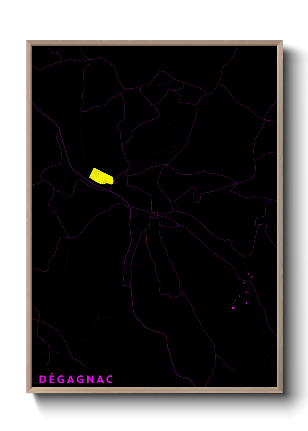 Une affiche de carte sur Dégagnac