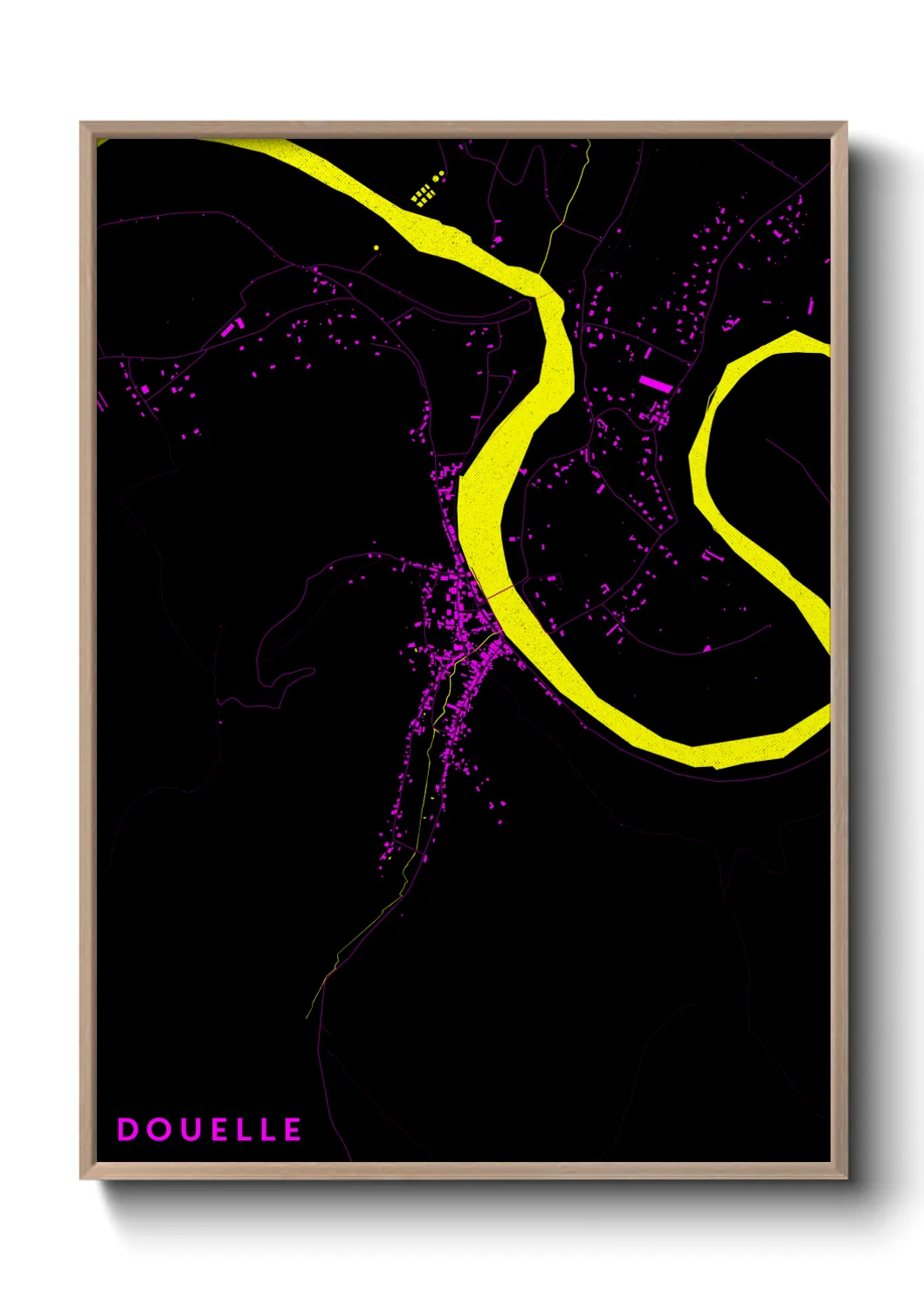 Une affiche de carte sur Douelle