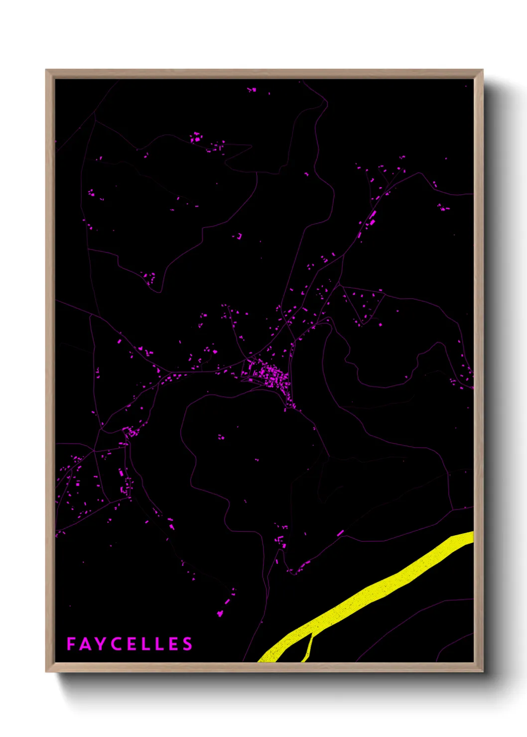 Une affiche de carte sur Faycelles