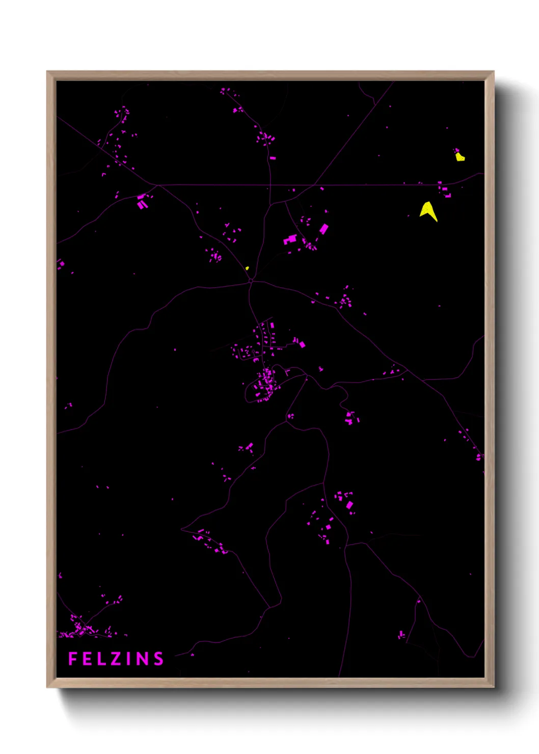 Une affiche de carte sur Felzins