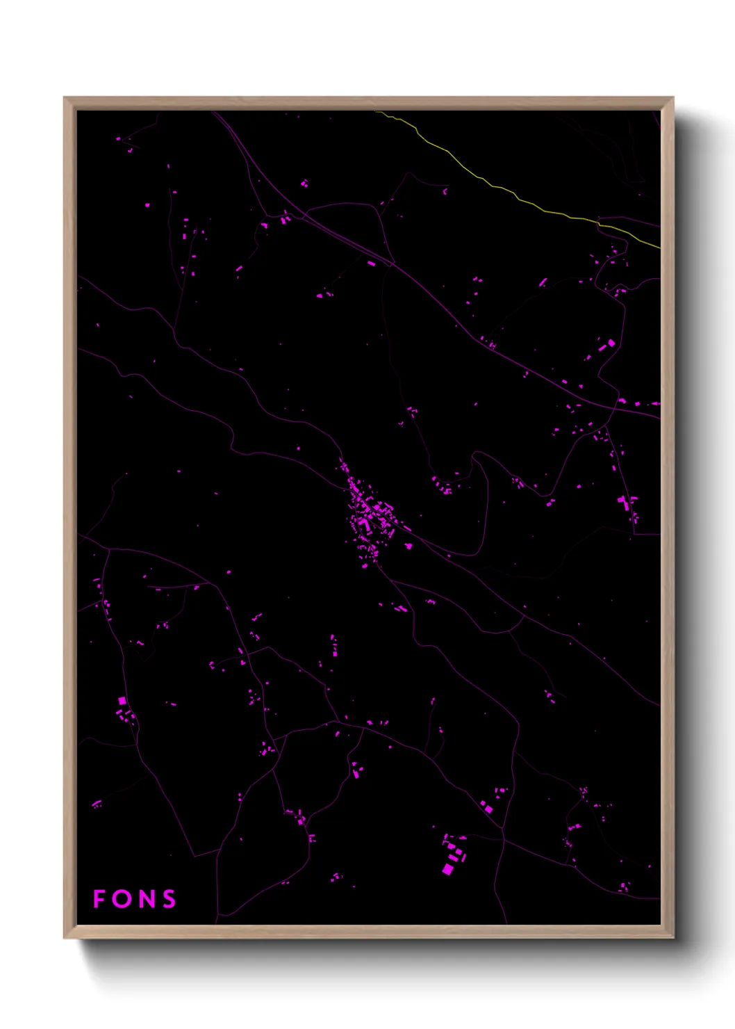 Une affiche de carte sur Fons