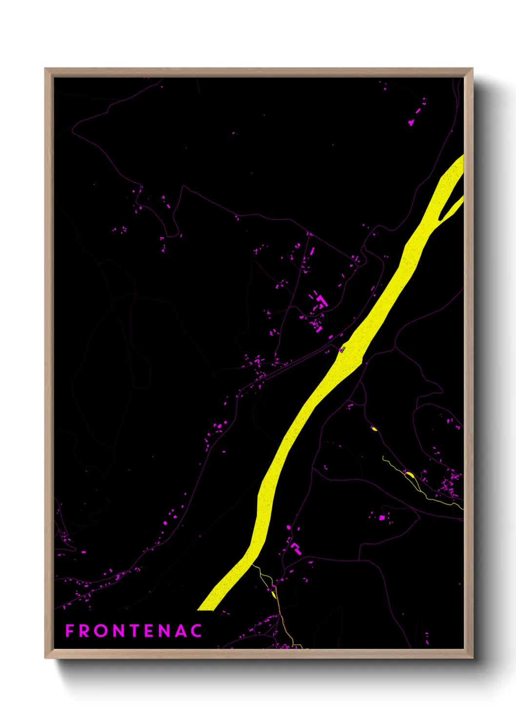 Une affiche de carte sur Frontenac