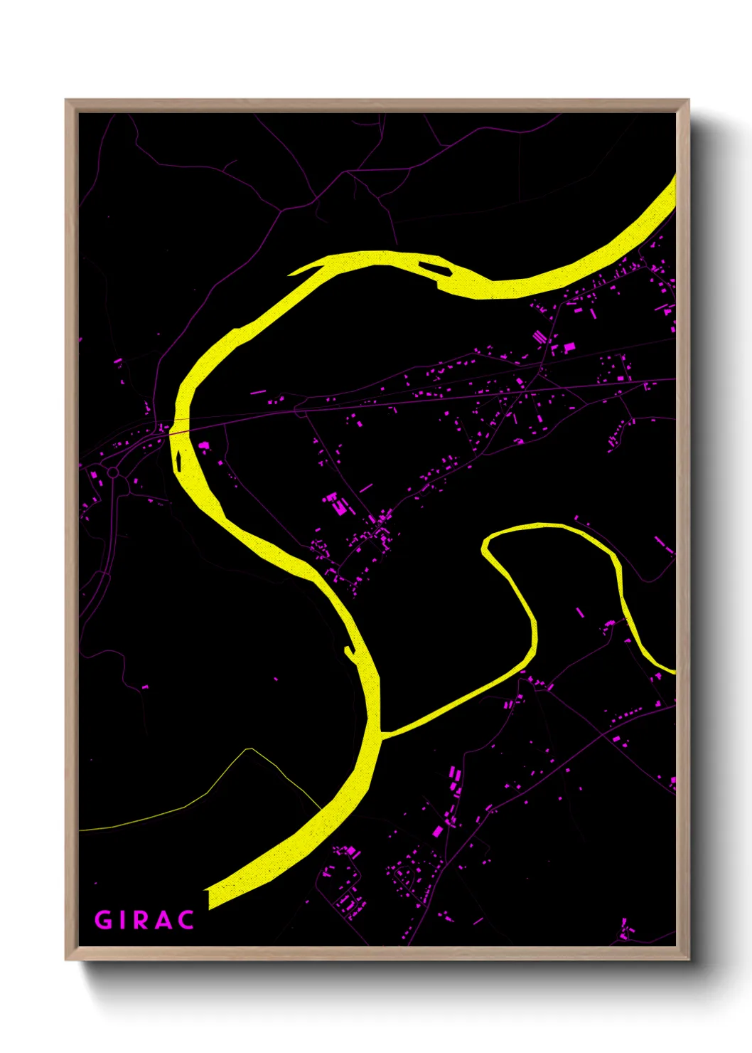 Une affiche de carte sur Girac