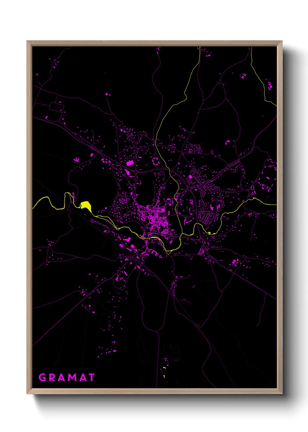 Une affiche de carte sur Gramat