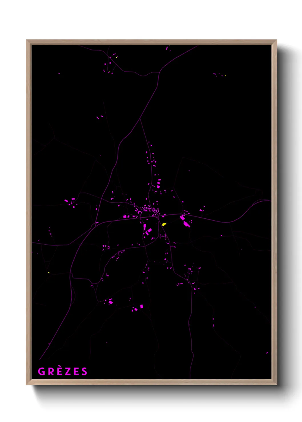 Une affiche de carte sur Grèzes