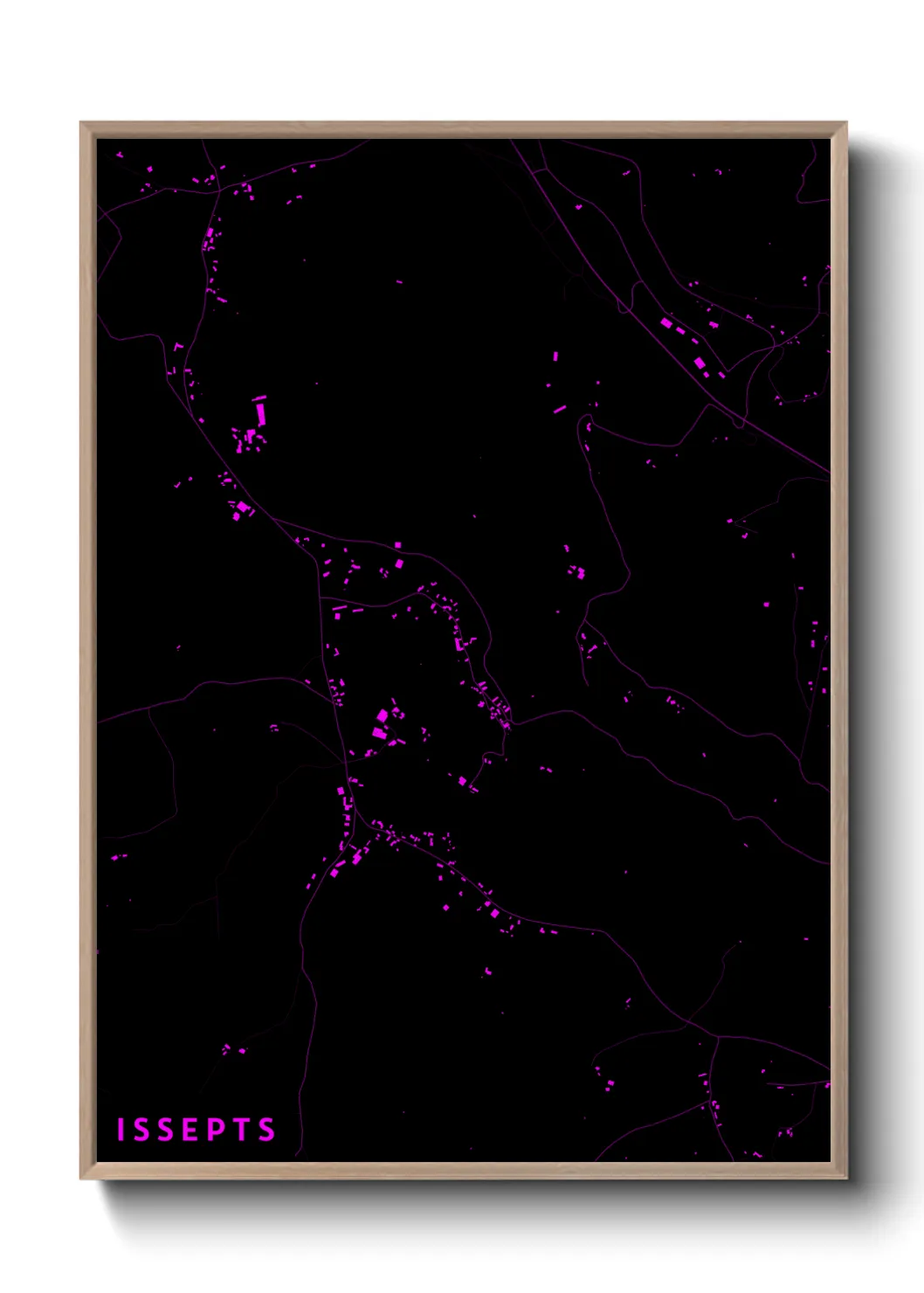 Une affiche de carte sur Issepts