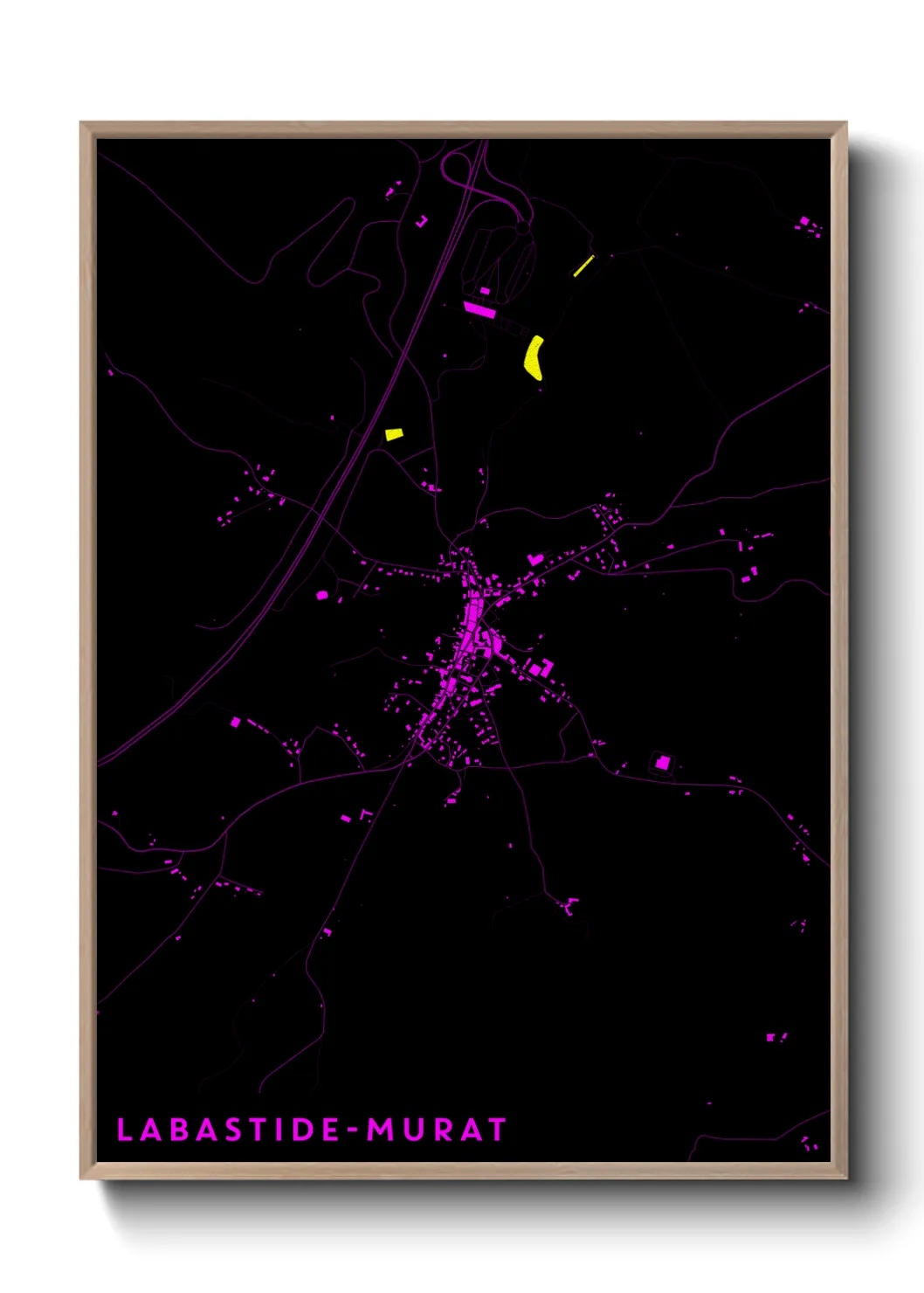Une affiche de carte sur Labastide-Murat