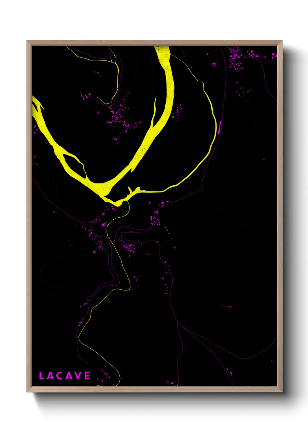 Une affiche de carte sur Lacave