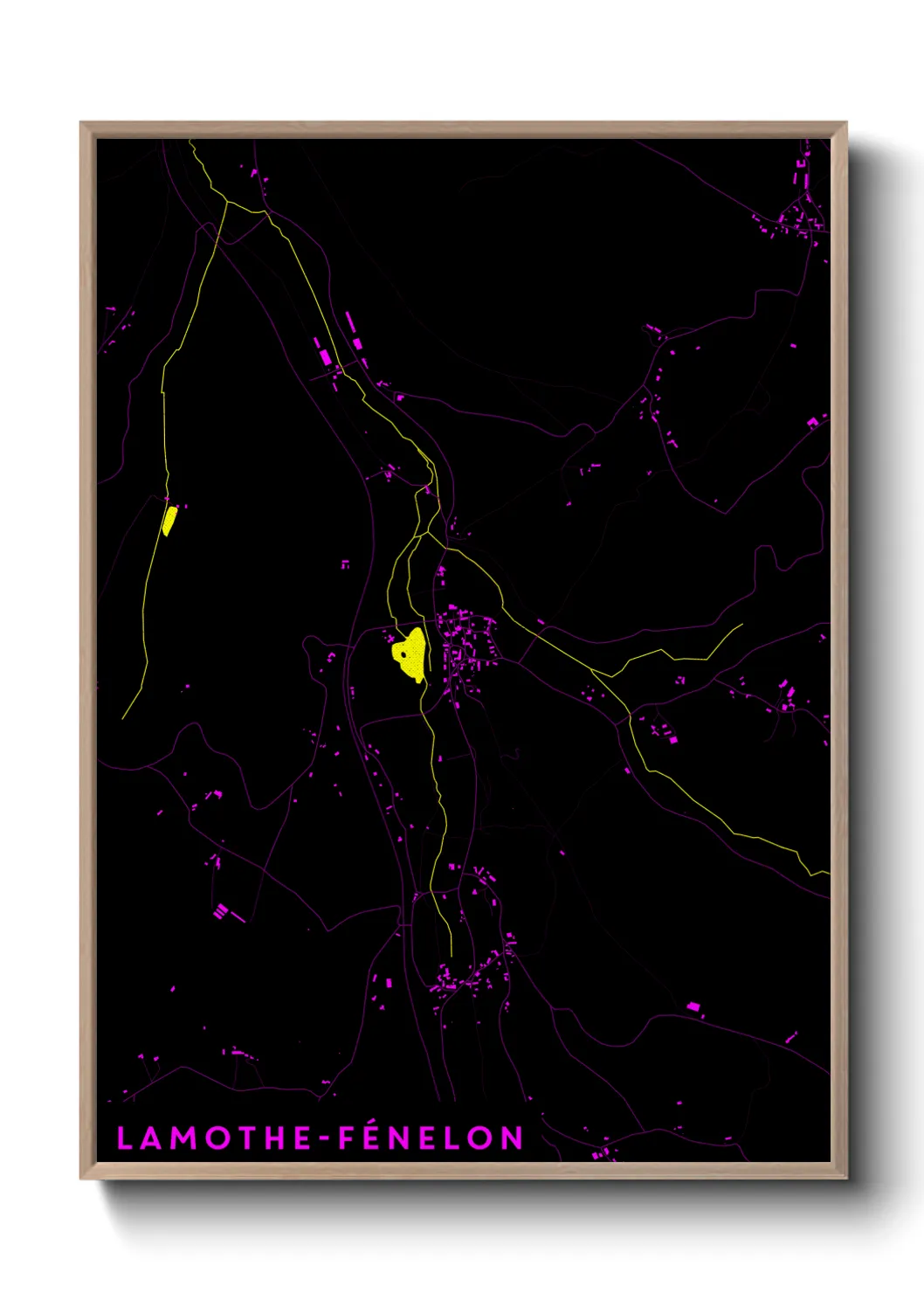 Une affiche de carte sur Lamothe-Fénelon