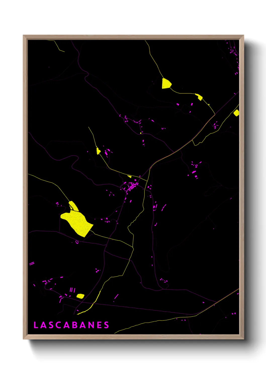 Une affiche de carte sur Lascabanes