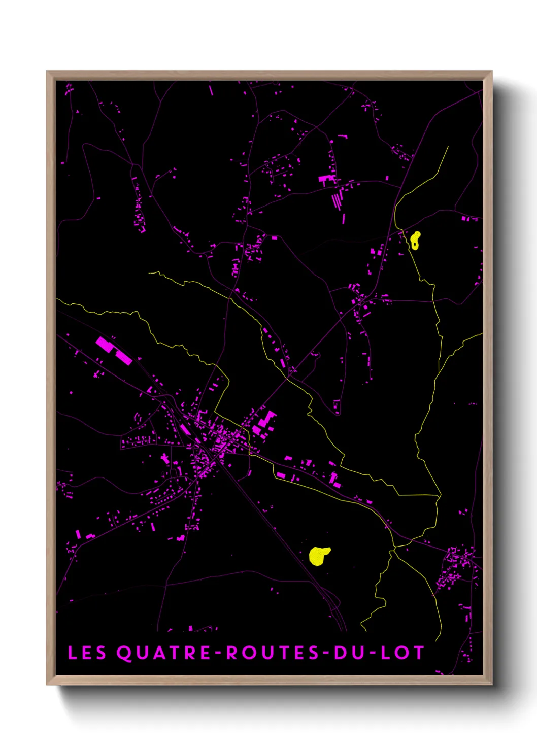 Un poster carteLes Quatre-Routes-du-Lot