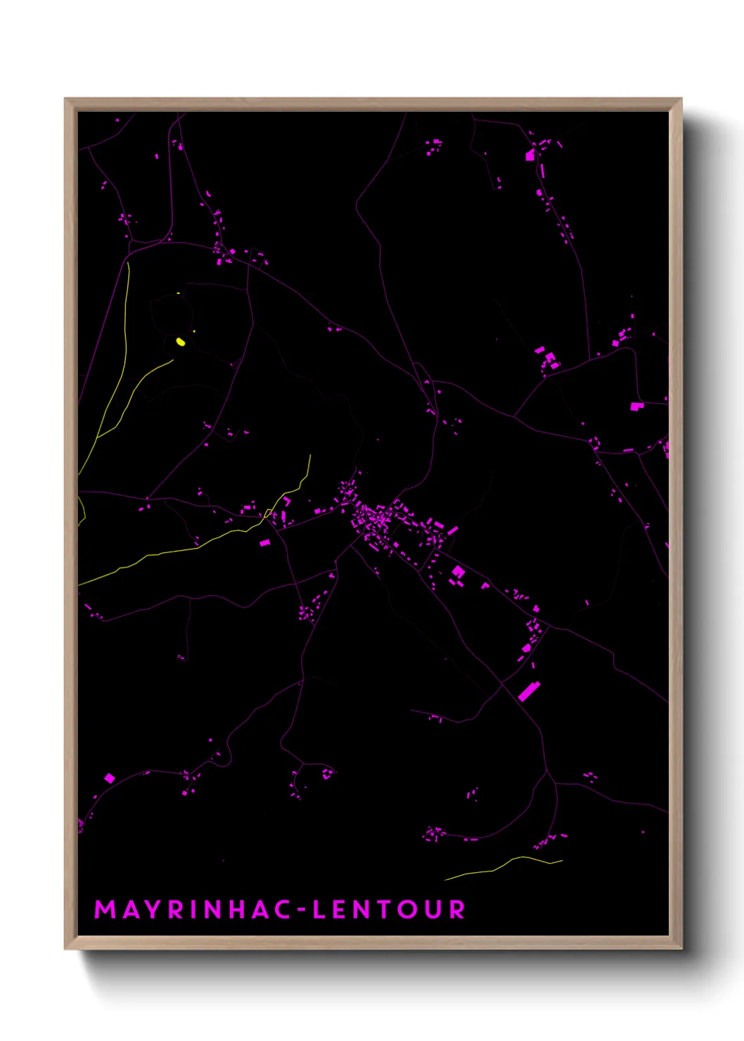 Une affiche de carte sur Mayrinhac-Lentour