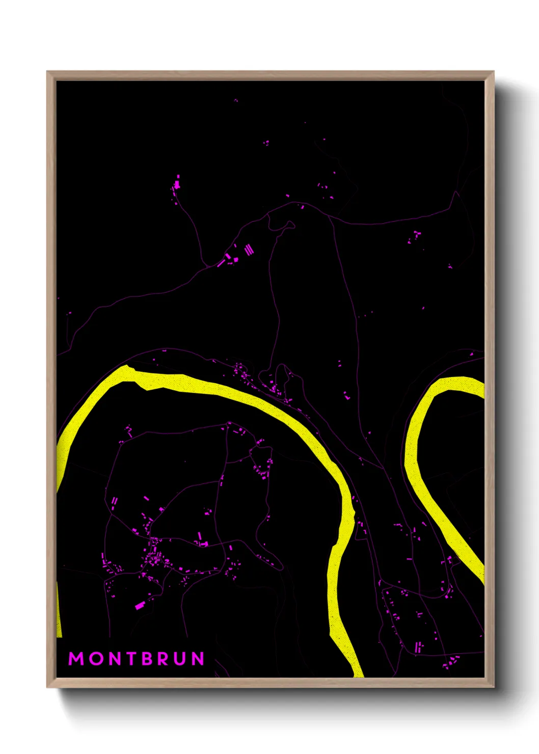 Une affiche de carte sur Montbrun