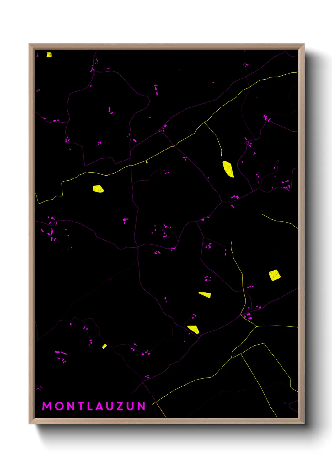 Une affiche de carte sur Montlauzun
