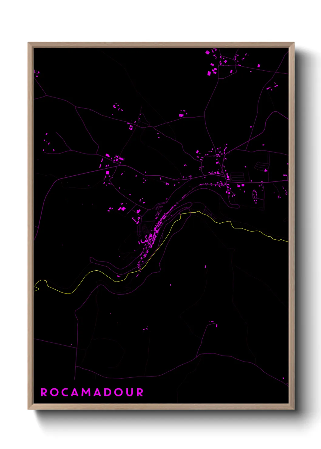 Une affiche de carte sur Rocamadour