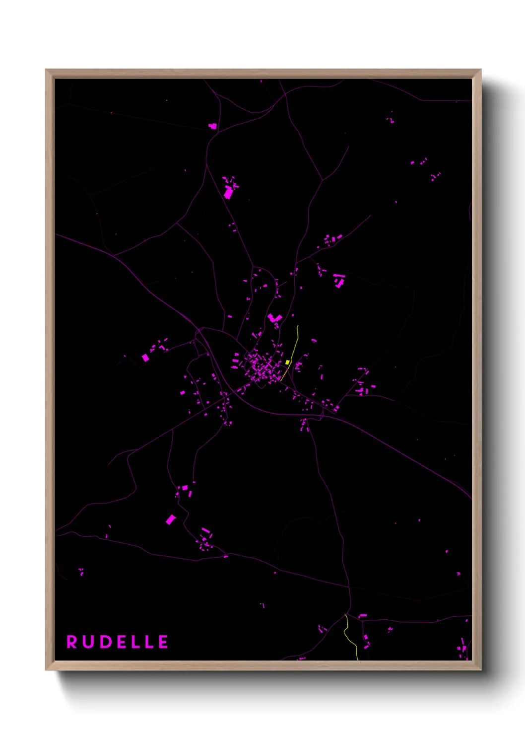 Une affiche de carte sur Rudelle