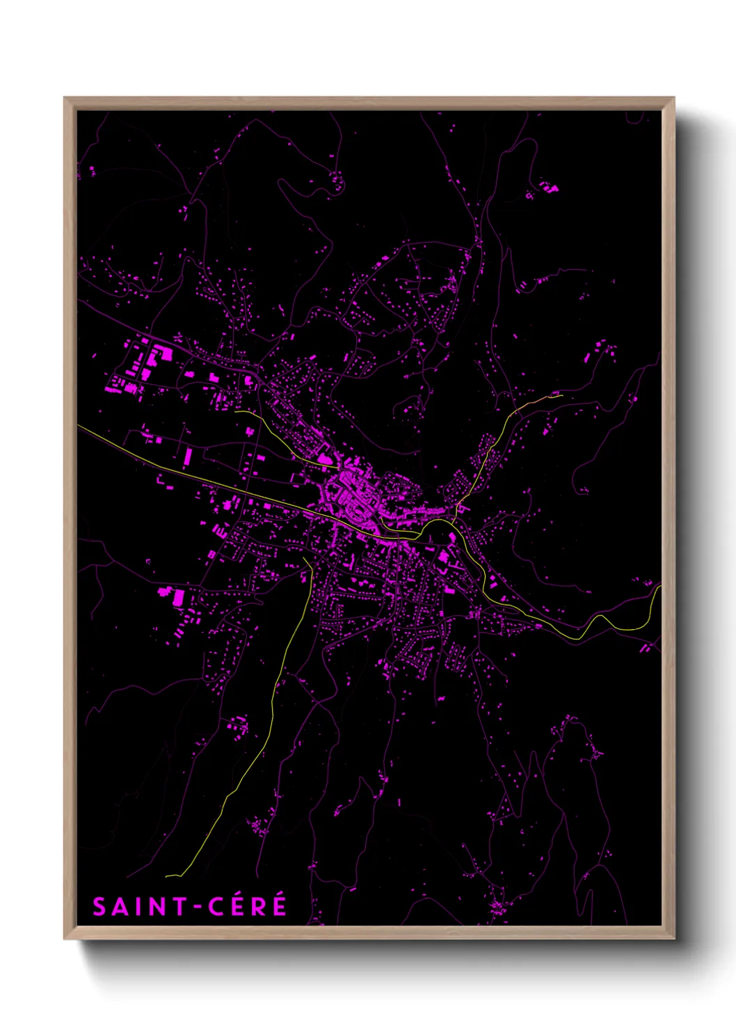 Une affiche de carte sur Saint-Céré