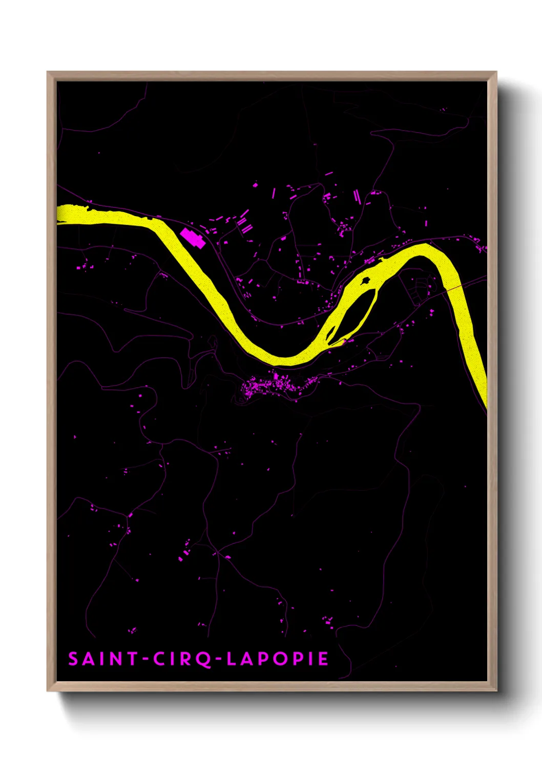 Une affiche de carte sur Saint-Cirq-Lapopie