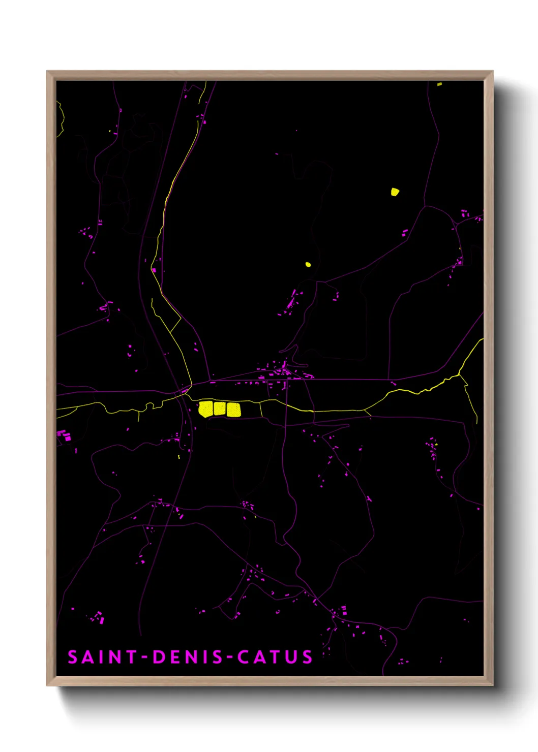 Une affiche de carte sur Saint-Denis-Catus